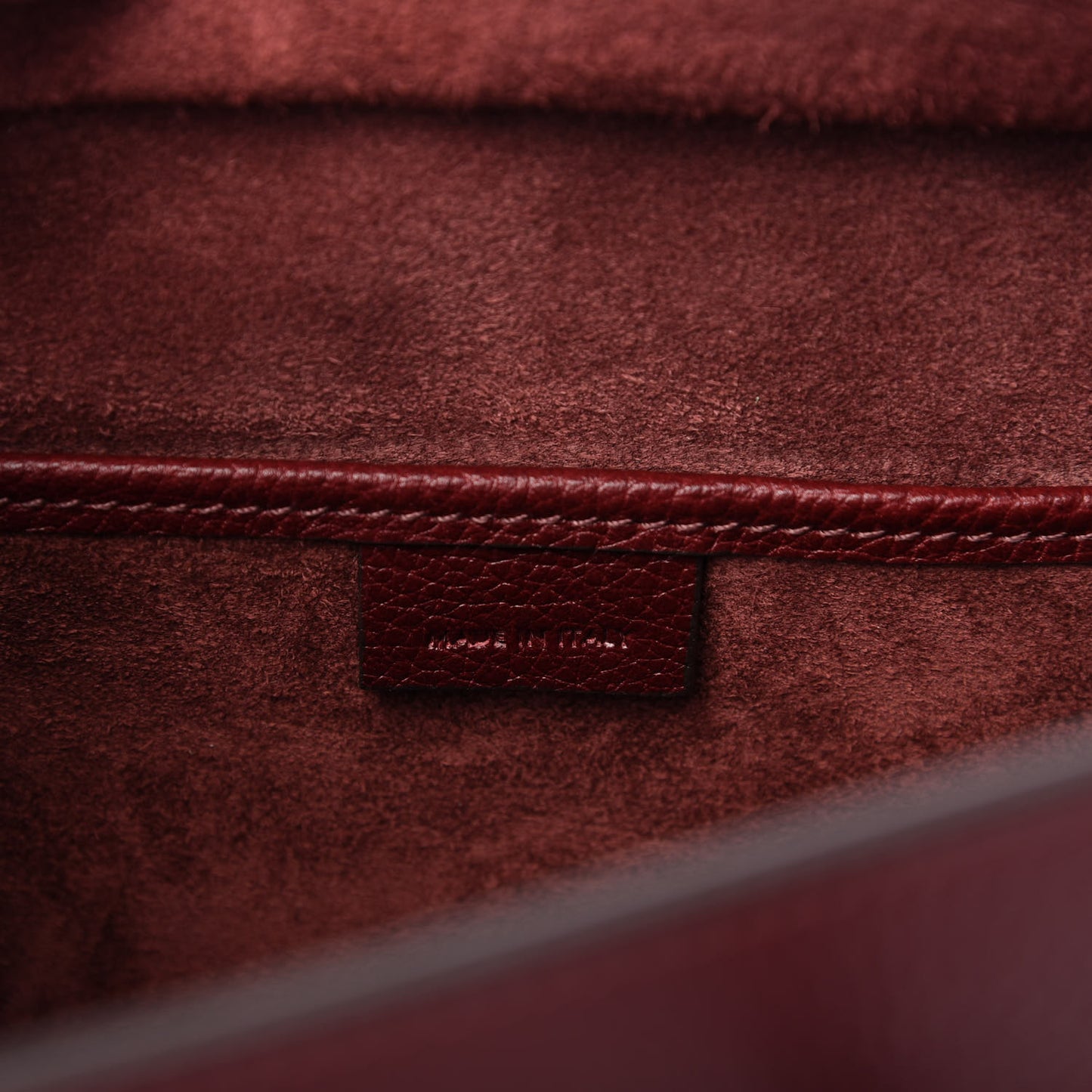 Drummed Calfskin Nano Luggage Burgundy