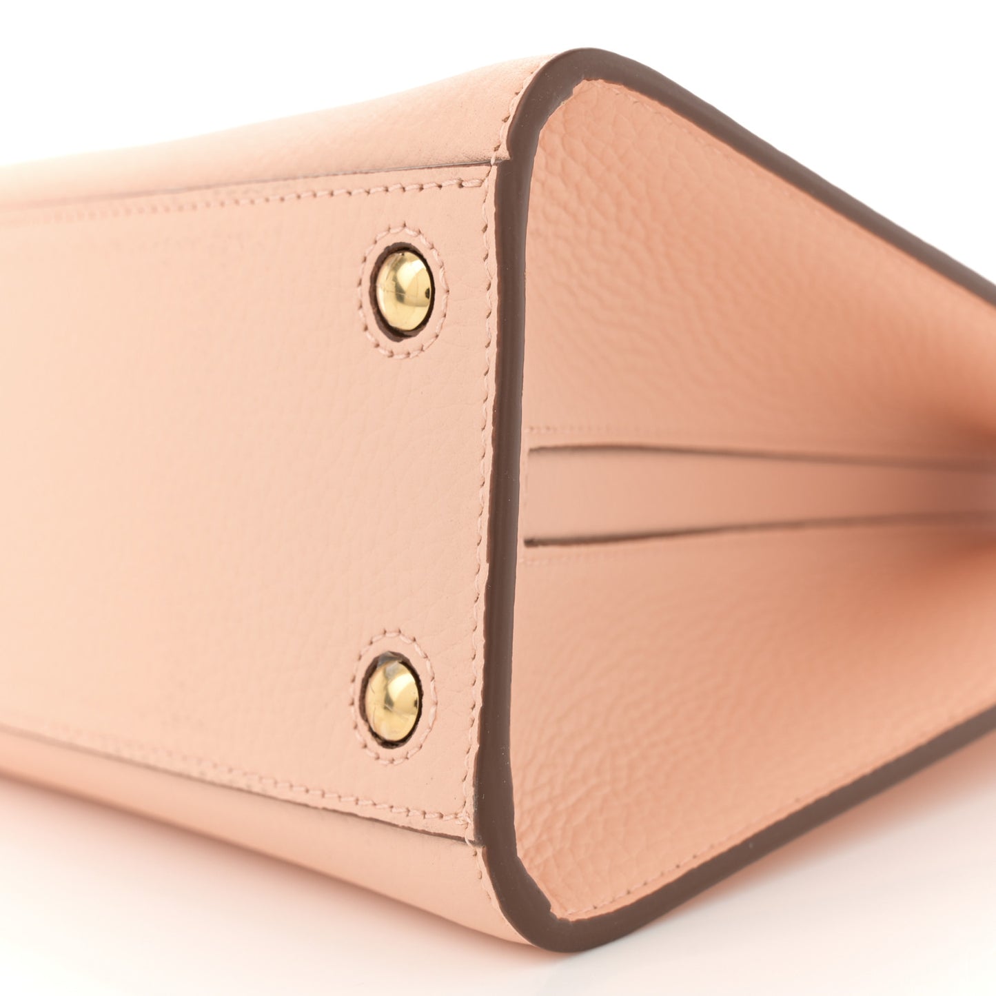 Grainy Calfskin Mini Frances Tote Peach Pink