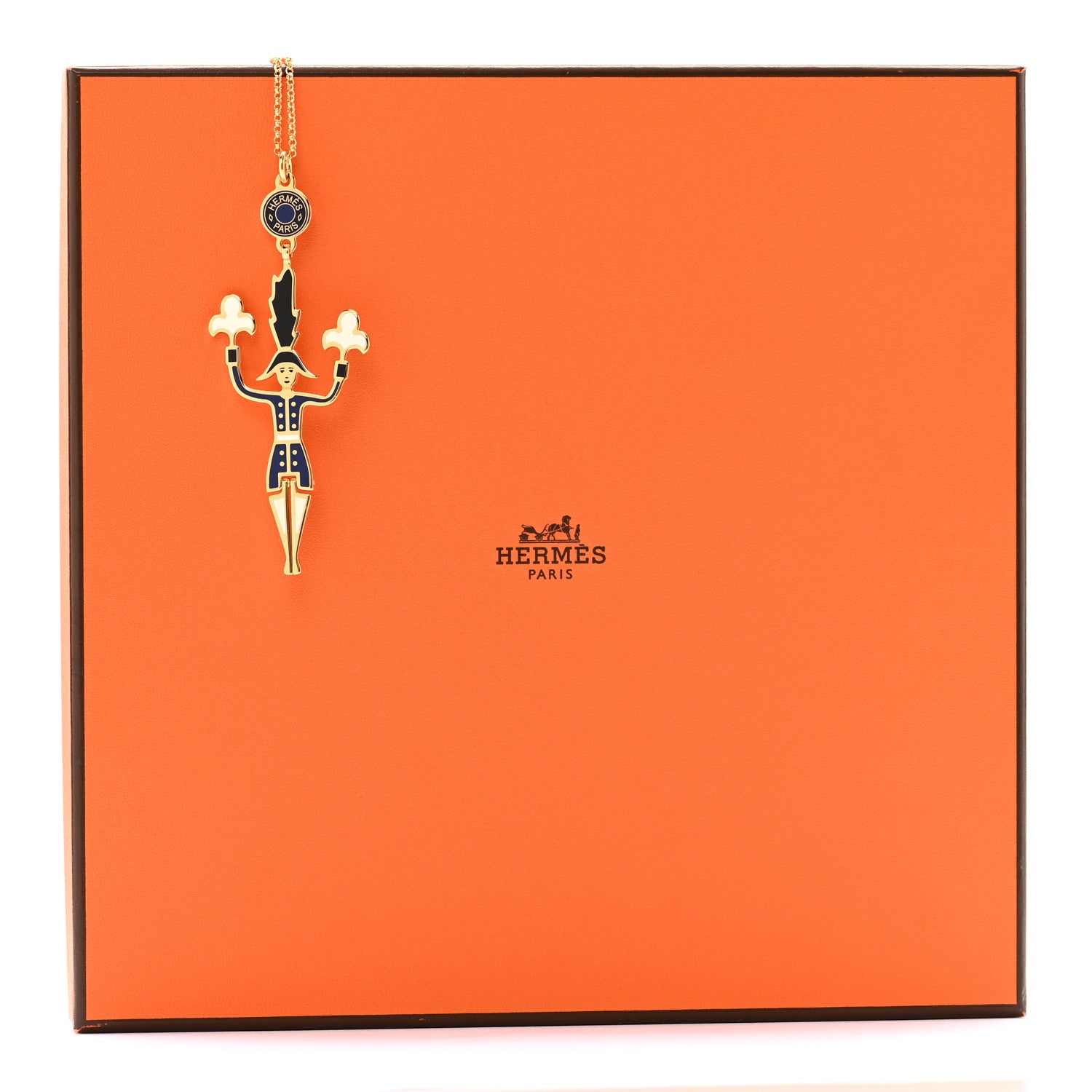 Hermes Metal Enamel Artificier Pendant Necklace Orfevre 1775131
