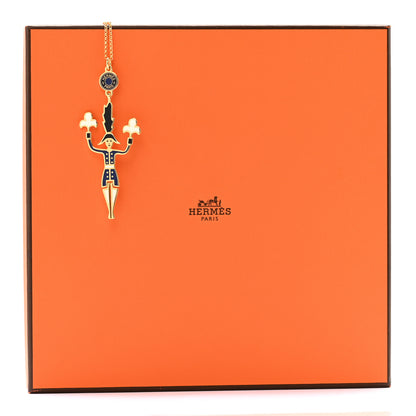 Hermes Metal Enamel Artificier Pendant Necklace Orfevre 8 of 8