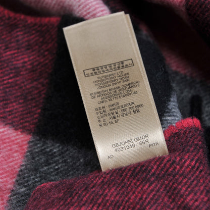 Burberry Cashmere Giant Check Fringe Scarf Plum 6 of 7