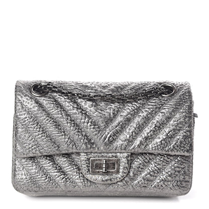 Chanel Metallic Grained Calfskin Chevron Quilted 2.55 Reissue 224 Flap 1 of 9
