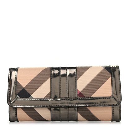 Burberry Patent Nova Check Wallet Metallic 1 of 13