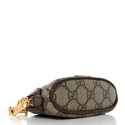 Gucci GG Supreme Monogram Web Ophidia Dome Key Pouch Beige New Acero 4 of 8