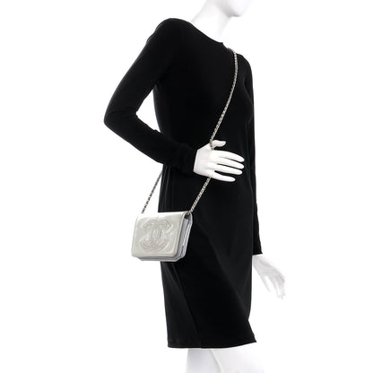 Chanel Patent Strass Wallet On Chain WOC Silver 2 of 12