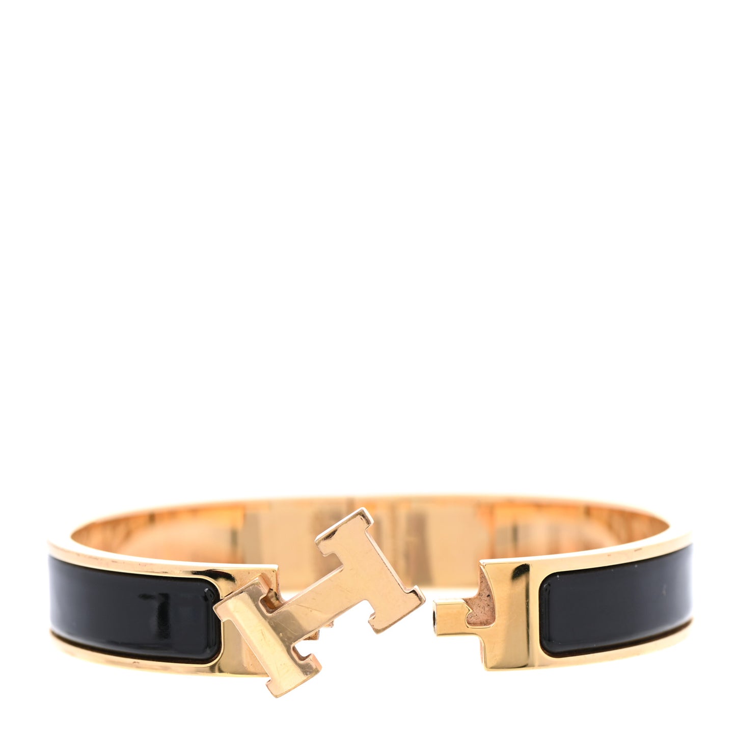 Enamel Narrow Clic Clac H Bracelet GM Black