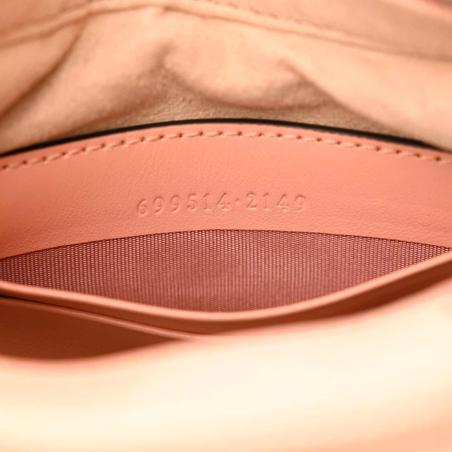 Calfskin Vertical Ring Matelasse Mini GG Marmont Half Moon Hobo Peachy Chic
