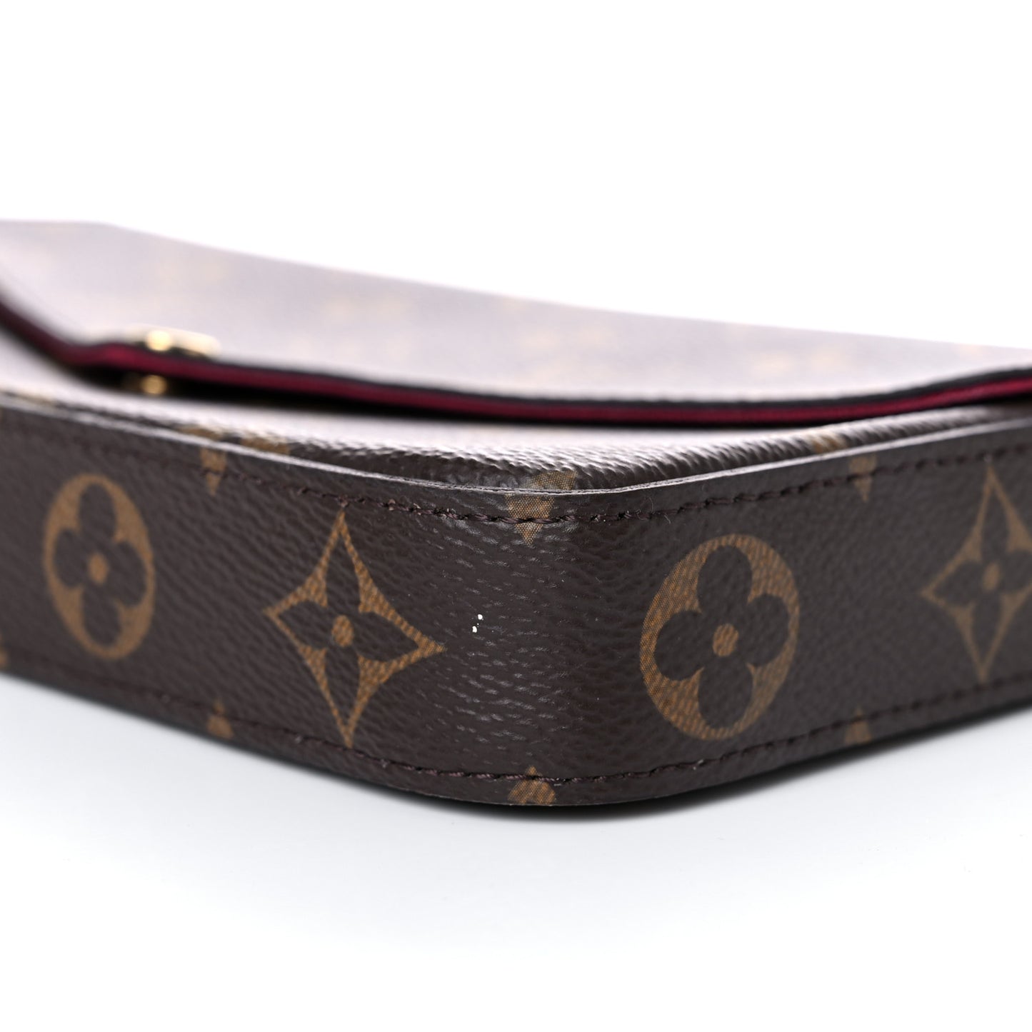 Monogram Pochette Felicie Chain Wallet Fuchsia