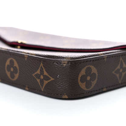 Louis Vuitton Monogram Pochette Felicie Chain Wallet Fuchsia 9 of 10