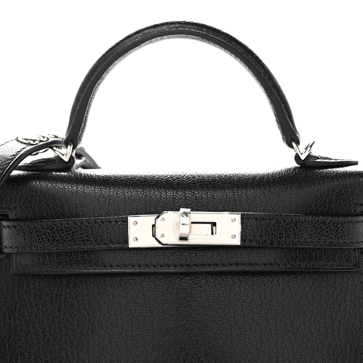 Hermes Chevre Chamkila Clou de Coeur Mini Kelly Sellier 20 Black 8 of 11