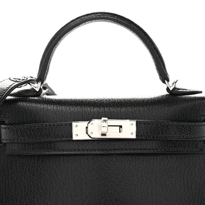 Hermes Chevre Chamkila Clou de Coeur Mini Kelly Sellier 20 Black 8 of 11
