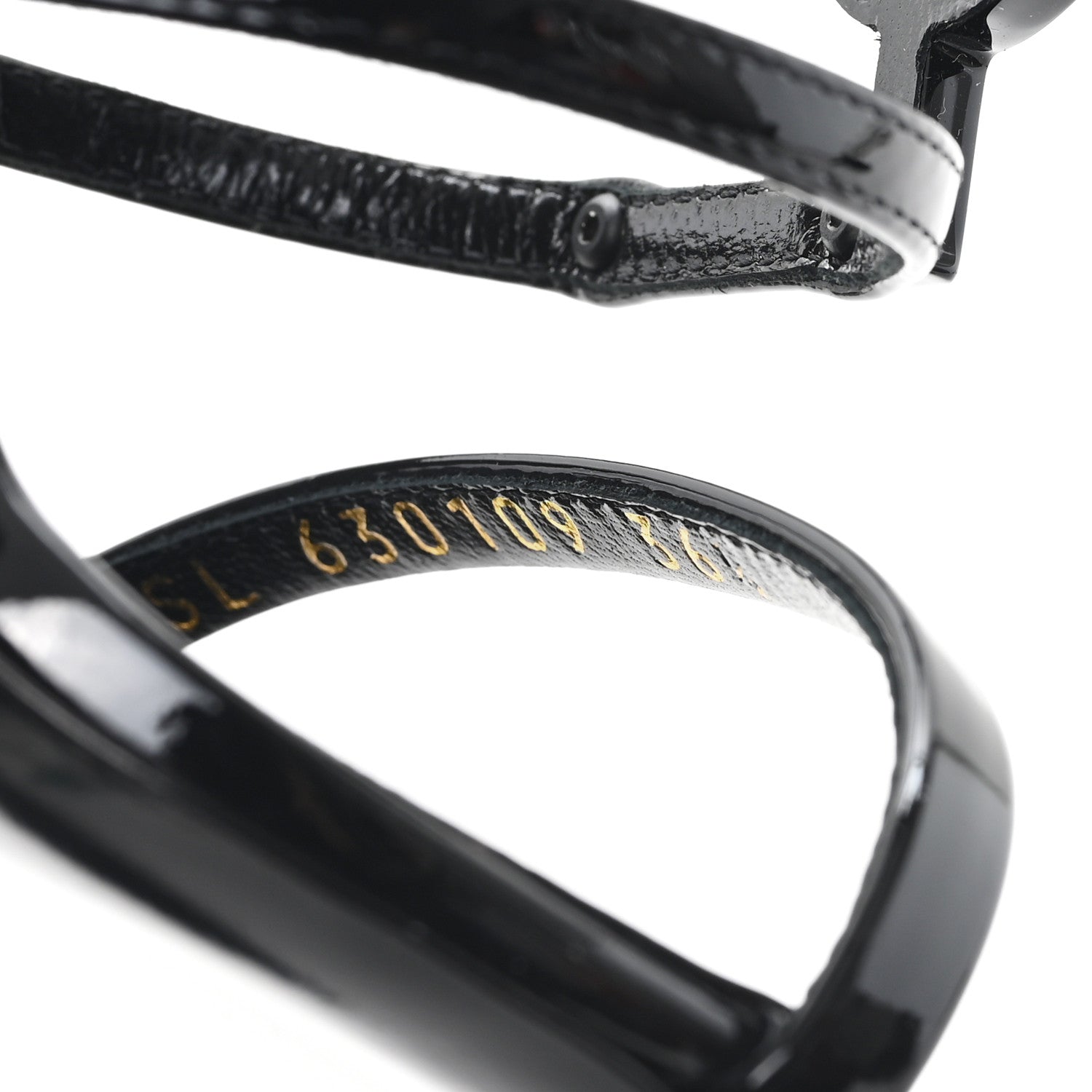 Saint Laurent Vernice Chiffon Cassandra 100 Sandals 36.5 Black 9 of 10