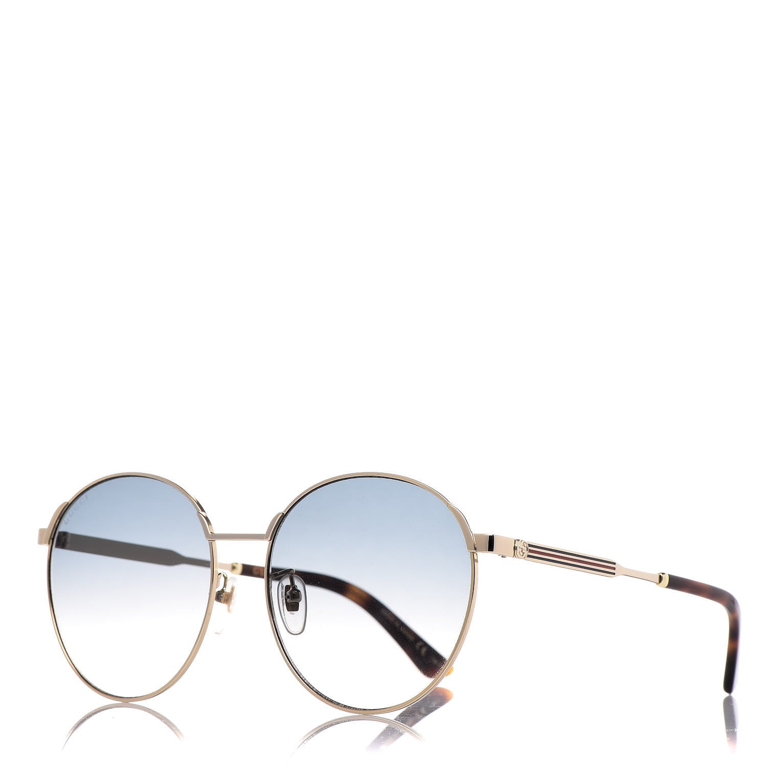 Gucci Web Round Sunglasses GG0206SK Gold 1 of 6