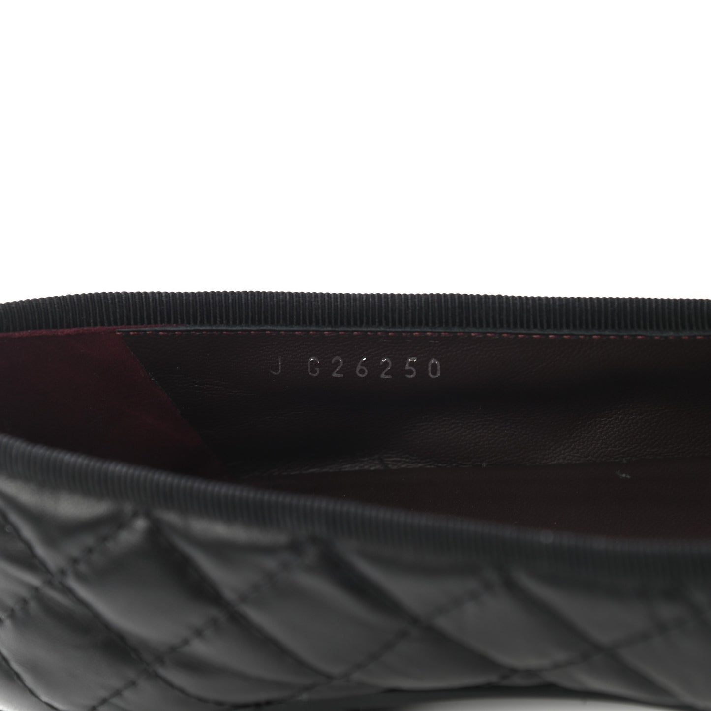 Aged Calfskin Quilted CC Cap Toe Ballerina Flats 37 Black