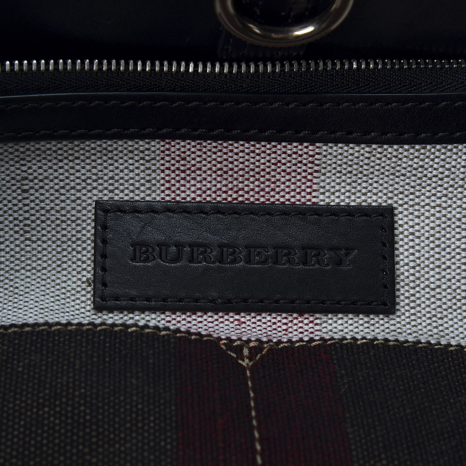 Burberry Canvas Mega Check Medium Ashby Hobo Black 7 of 8