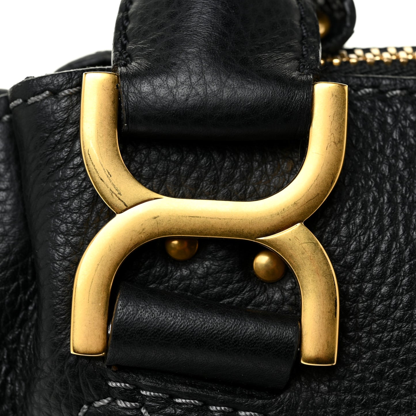 Calfskin Small Marcie Satchel Black