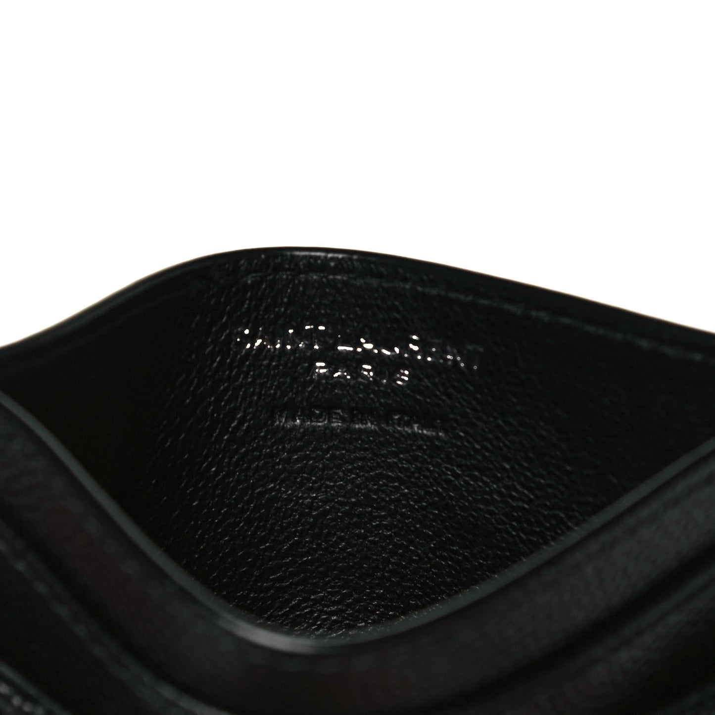 Grain De Poudre Matelasse Chevron Monogram Credit Card Case Black