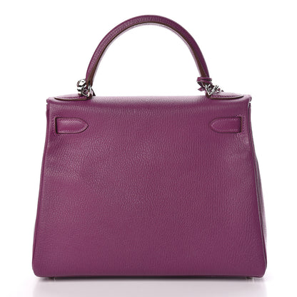 Hermes Chevre Mysore Horseshoe Kelly Retourne 28 Anemone Iris 5 of 42