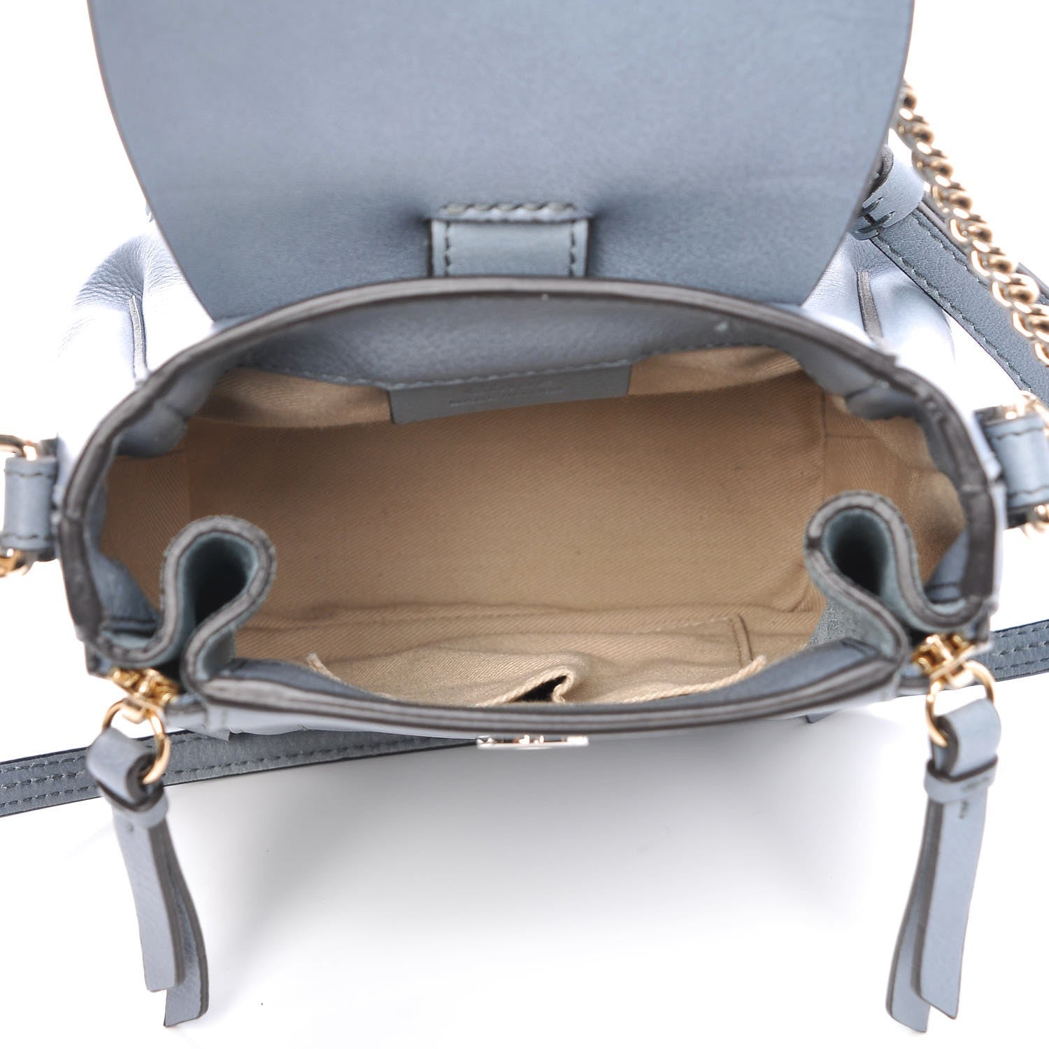 Chloe Suede Calfskin Mini Faye Backpack Cloudy Blue 6 of 8