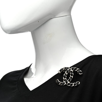 Chanel Lambskin Chain CC Brooch Black Gold 2 of 5
