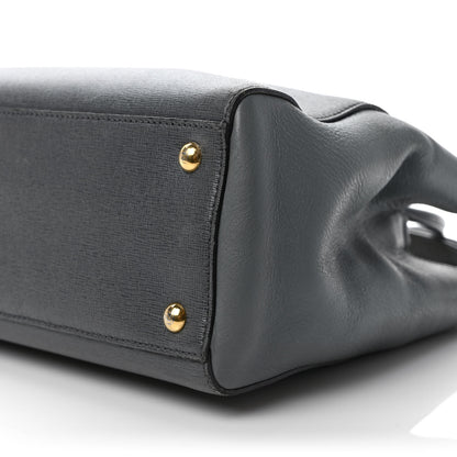 Fendi Vitello Elite Petite 2Jours Tote Grigio Grigio Chiaro 9 of 15