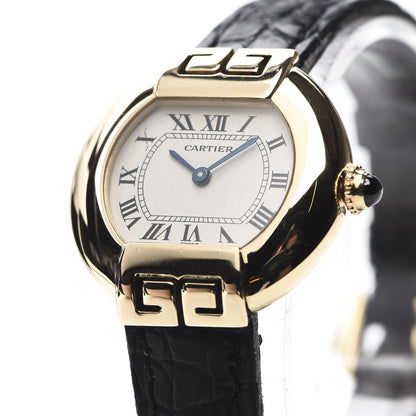 Cartier 18K Yellow Gold Crocodile 26mm Ellipse Quartz Watch 8 of 11