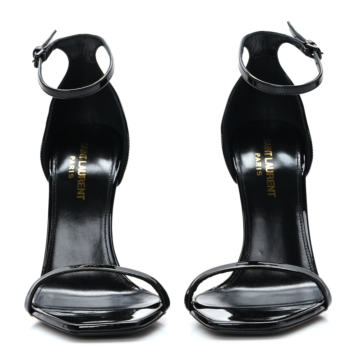 Patent Calfskin Opyum 110 Sandals 37.5 Black