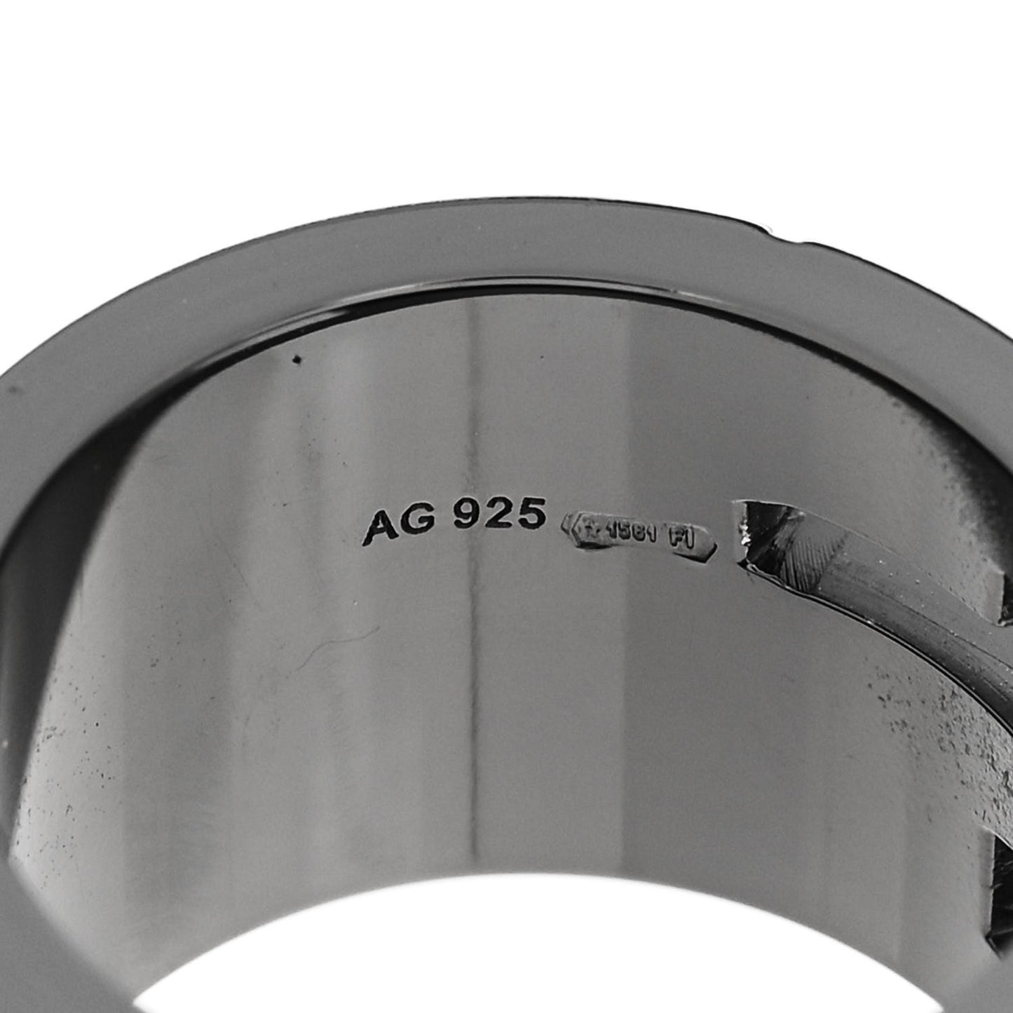 Ruthenium Sterling Silver Logo Ring 47 4