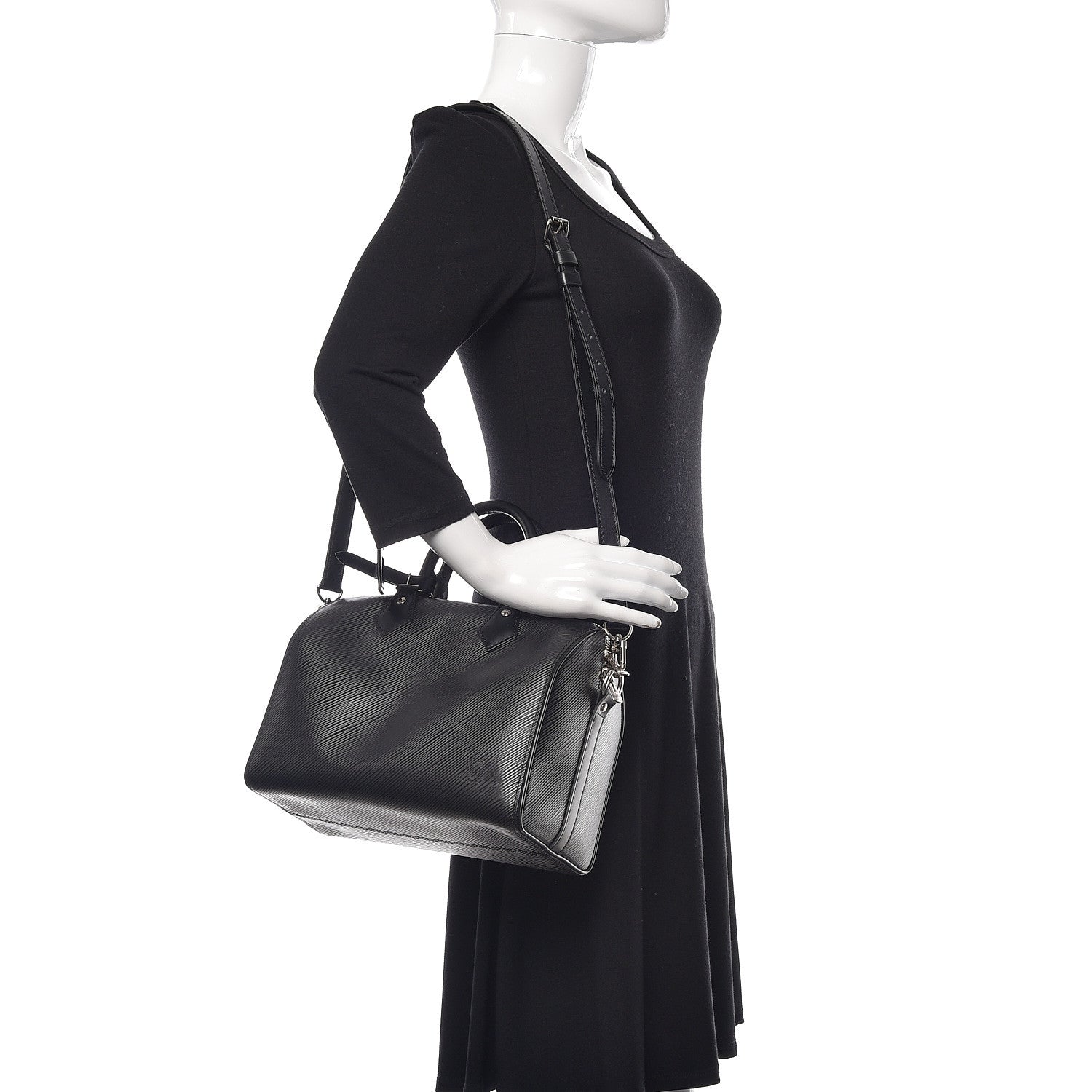 Louis Vuitton Epi Speedy Bandouliere 25 Black 2 of 9