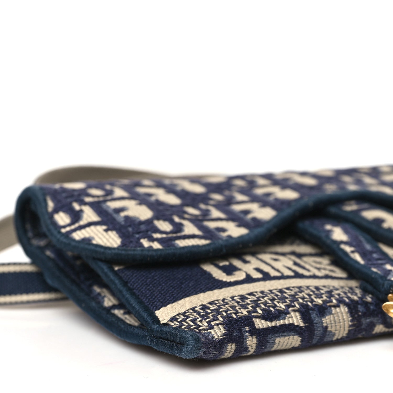 Christian Dior Oblique Slim Saddle Pouch Blue 9 of 10
