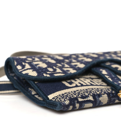 Christian Dior Oblique Slim Saddle Pouch Blue 9 of 10