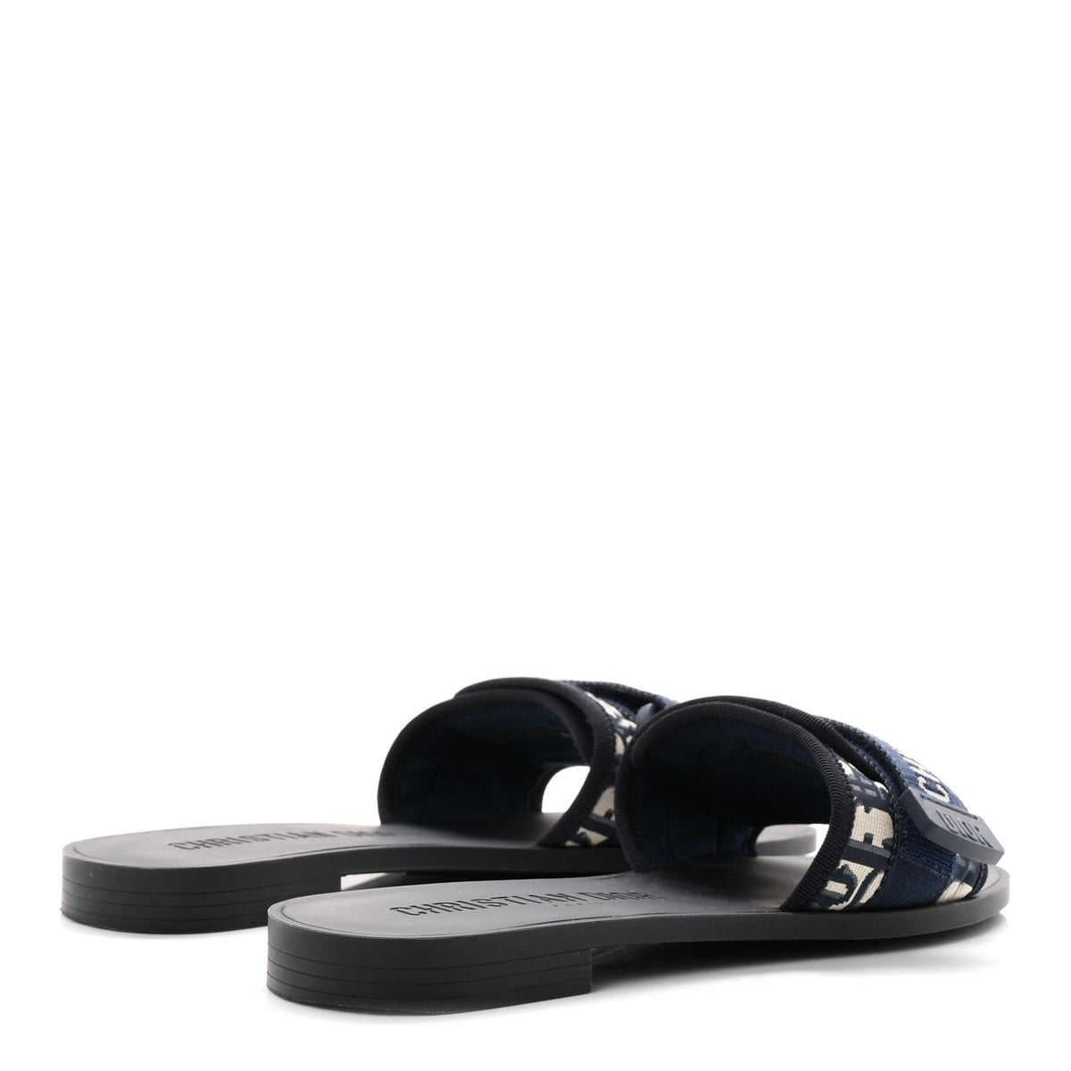 Nylon Oblique Dio(r)evolution Slide Sandals 39 Deep Blue