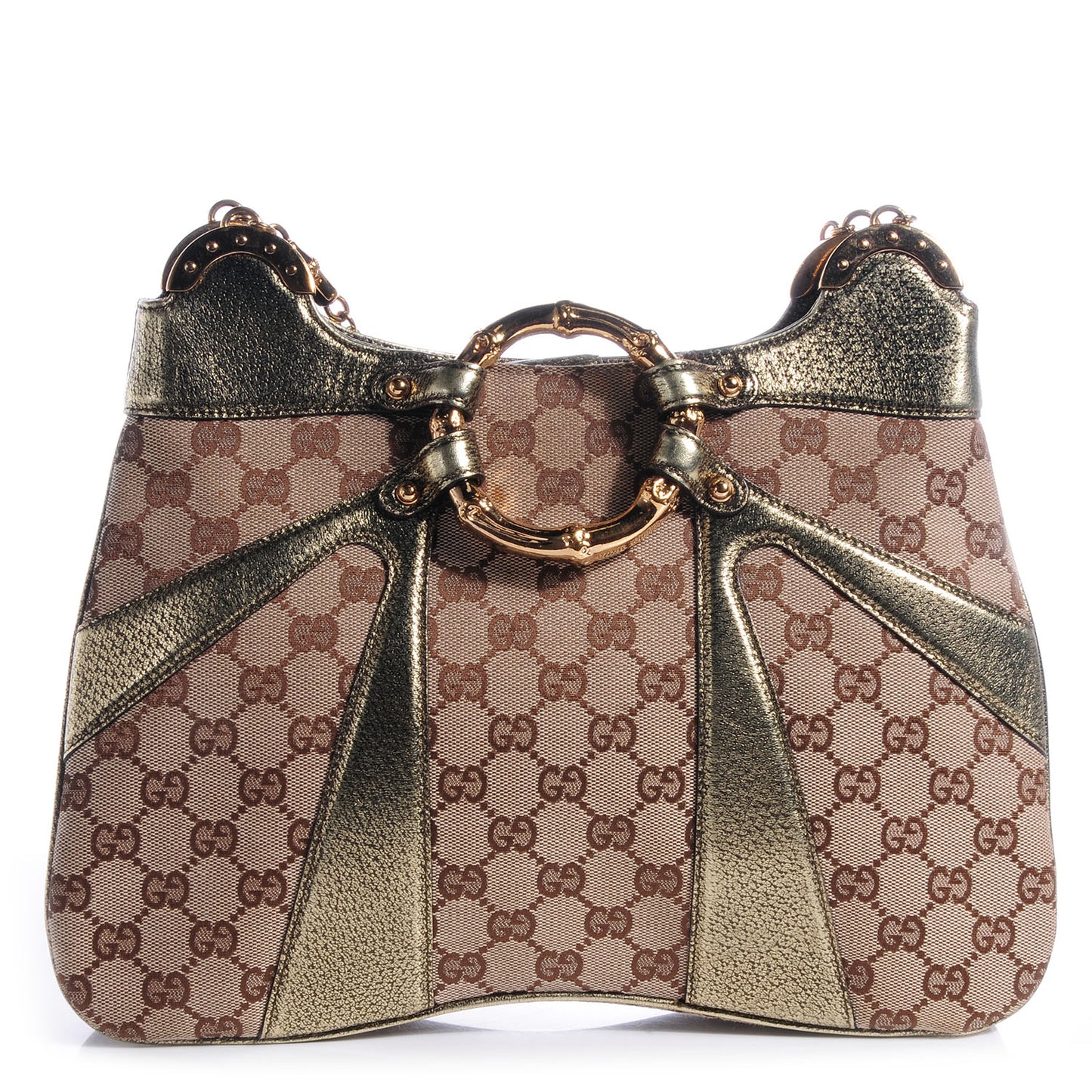 Monogram Bamboo Chain Tom Ford Shoulder Bag Metallic