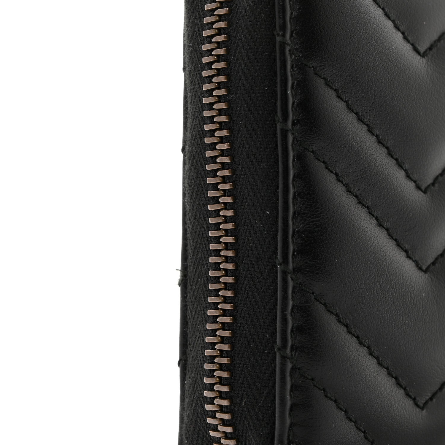 Gucci Calfskin Matelasse GG Marmont Zip Around Wallet Black 8 of 8