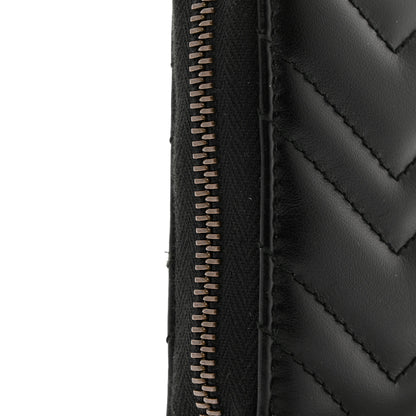 Gucci Calfskin Matelasse GG Marmont Zip Around Wallet Black 8 of 8