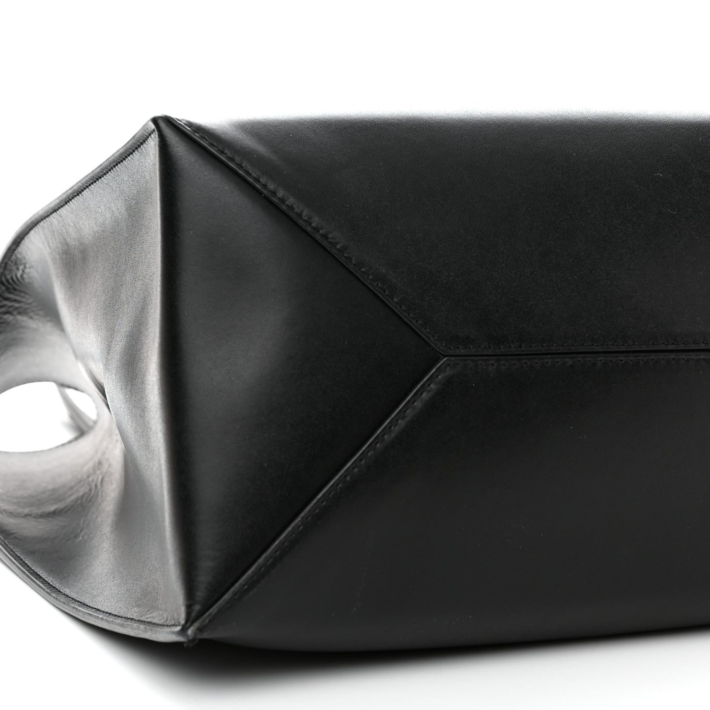 Calfskin Logo Debossed Tote Black