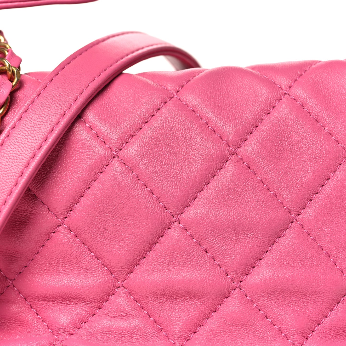 Lambskin Quilted Small Perfect Meeting Hobo Pink