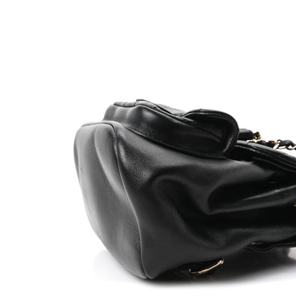 Chanel Lambskin Quilted Small Duma Drawstring Backpack Black 9 of 9