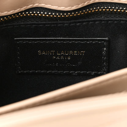 Saint Laurent Calfskin Y Quilted Monogram Toy Loulou Crossbody Bag Dark Beige 5 of 9