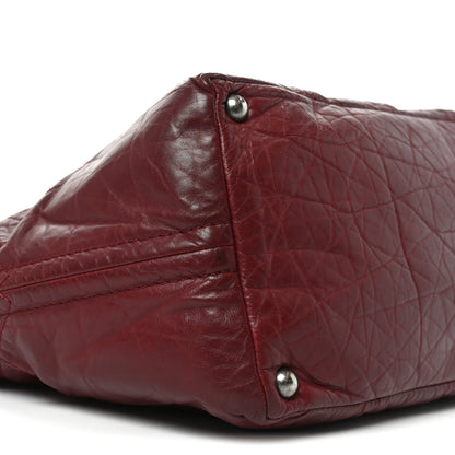 Chanel Aged Calfskin Small Shopping In Moscow Tote Burgundy 9 of 13