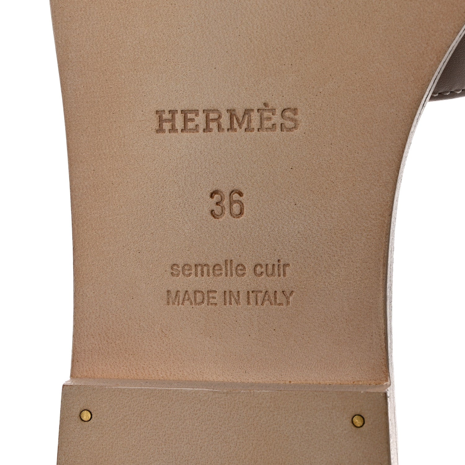 Hermes Box Calfskin Oran Sandals 36 Bois De Santal 8 of 8