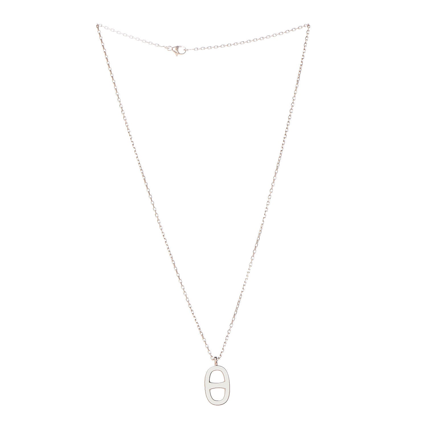 Hermes Laquered Iliade Pendant Necklace Ecru 3 of 5