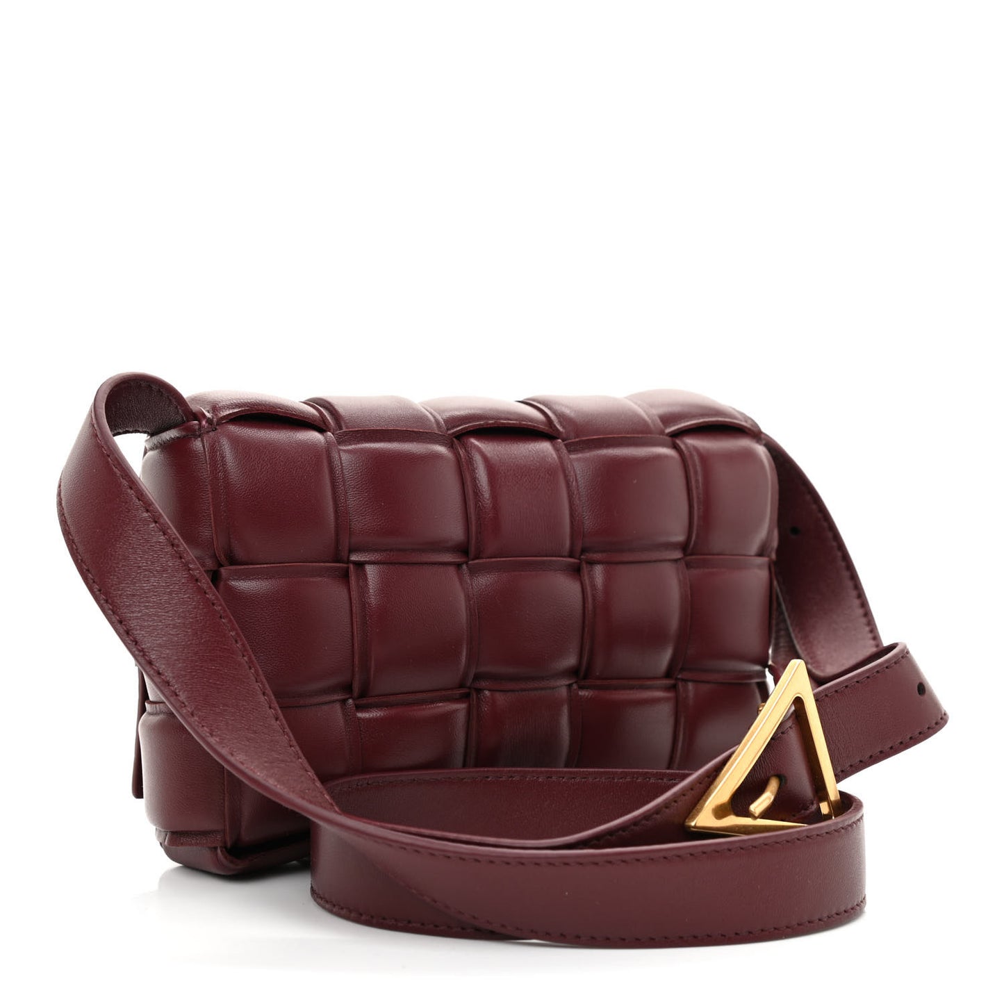 Nappa Maxi Intrecciato Small Padded Cassette Crossbody Bag Barolo