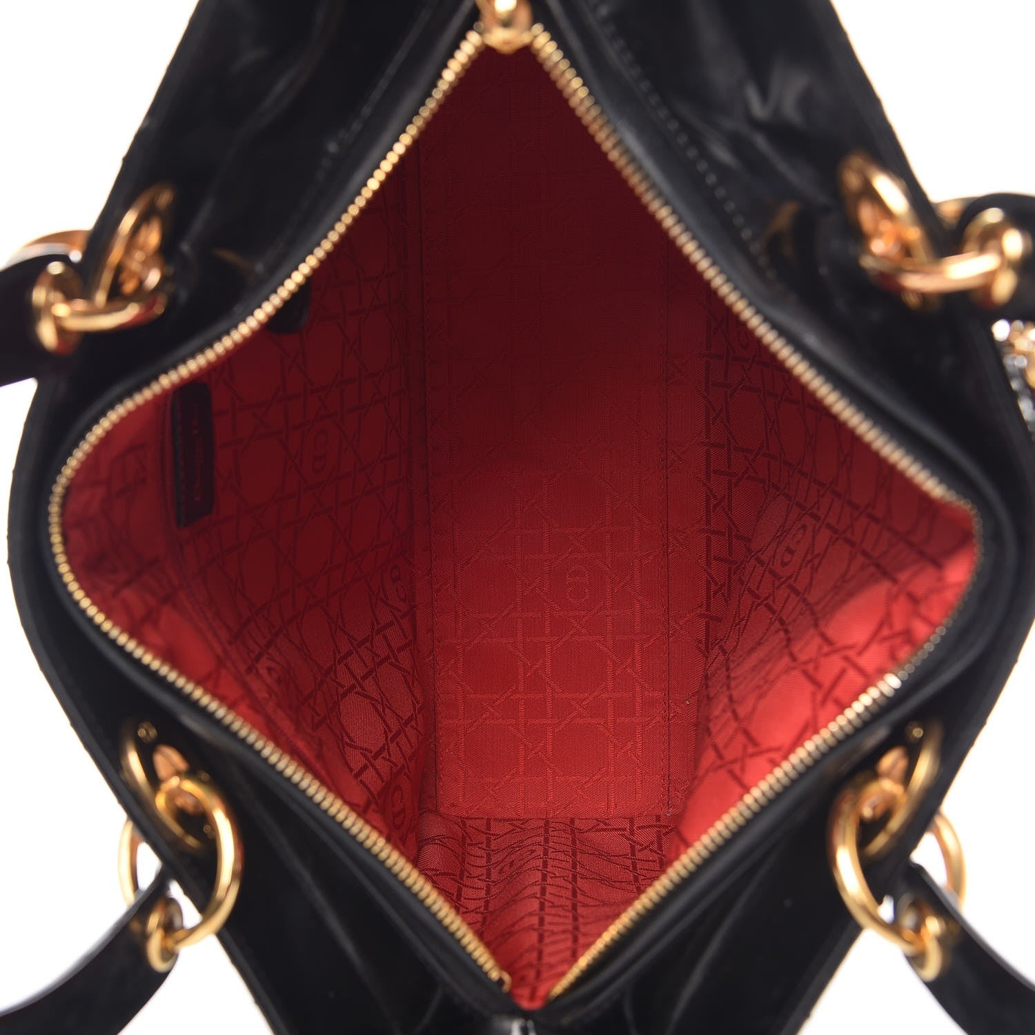 Christian Dior Glazed Calfskin Cannage Large Lady Dior Black 4 of 6