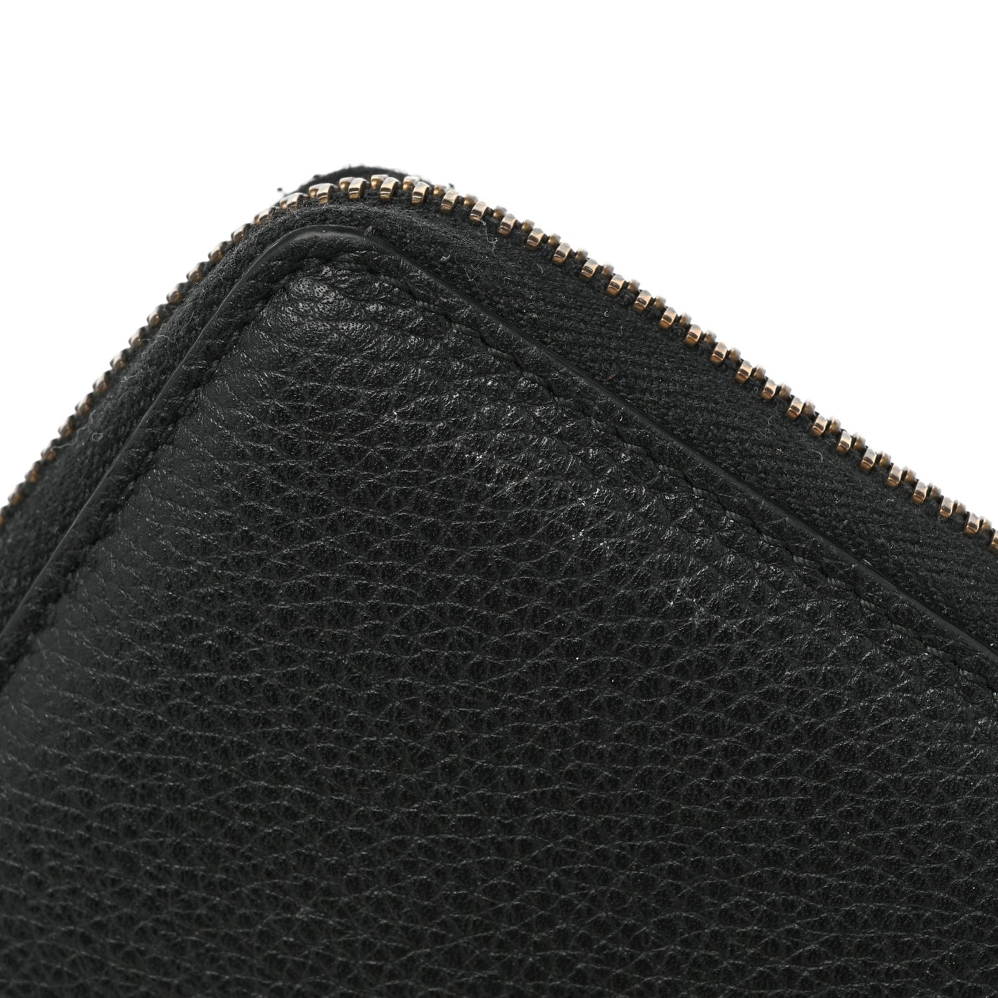 Calfskin Logo Zip Around Wallet Black