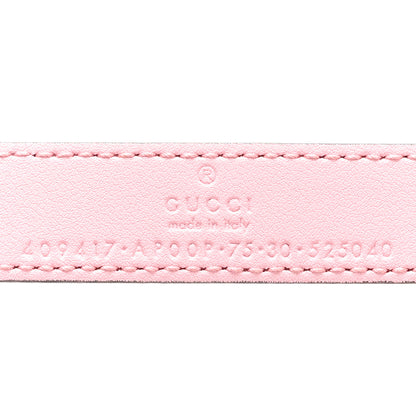 Gucci Moon Calfskin Palladium Double G Belt 75 30 Wild Rose 3 of 4