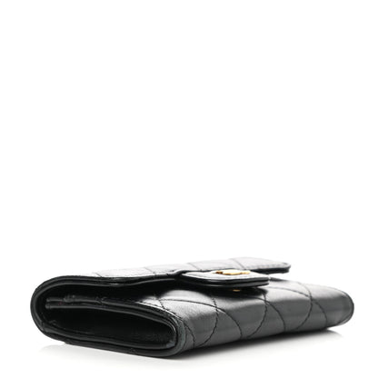 Chanel Lambskin Quilted Flap Card Holder Wallet Black 4 of 9