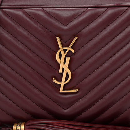 Saint Laurent Calfskin Matelasse Monogram Lou Camera Bag Dark Legion Red 8 of 10