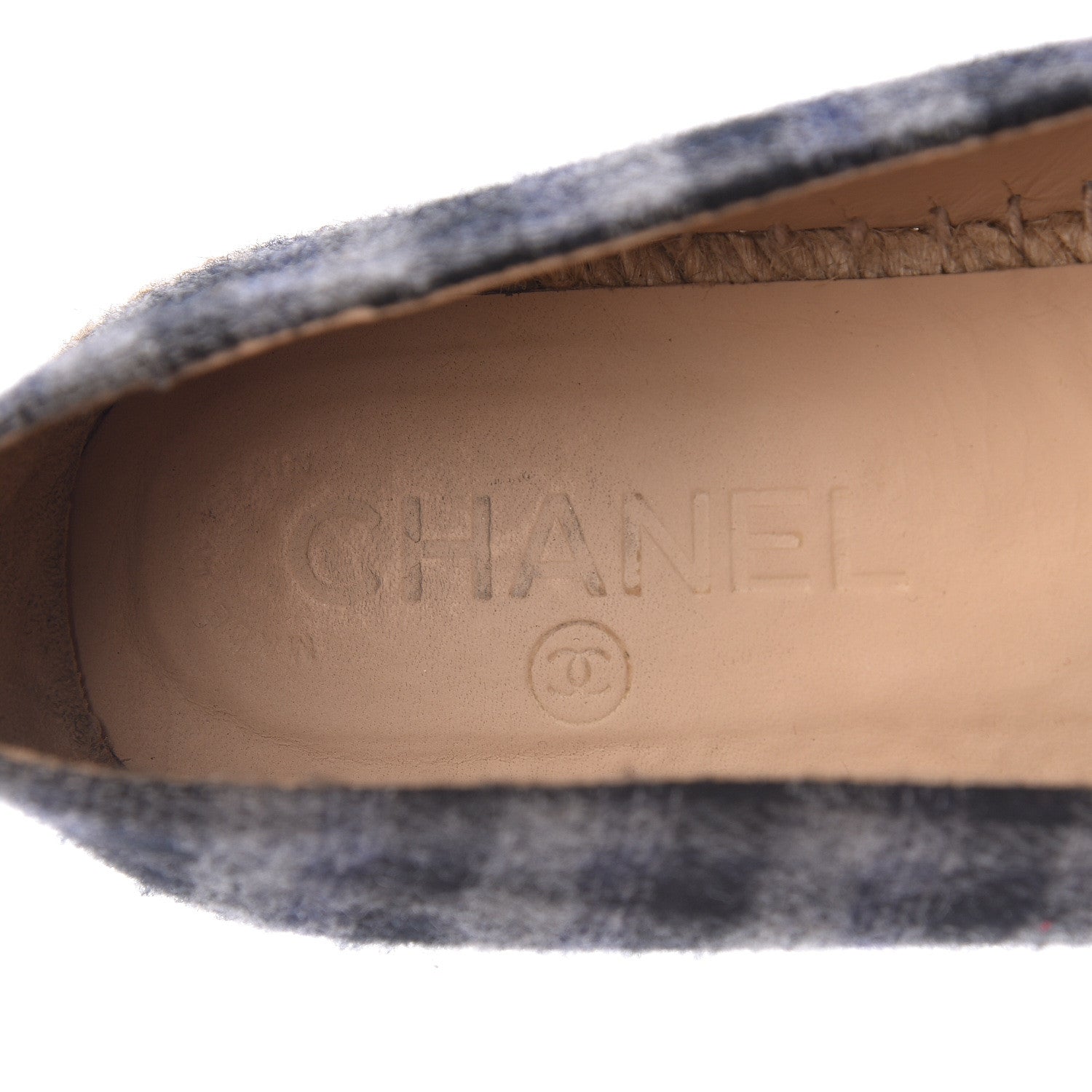 Chanel Flannel CC Espadrilles 38 Dark Grey Black 11 of 13