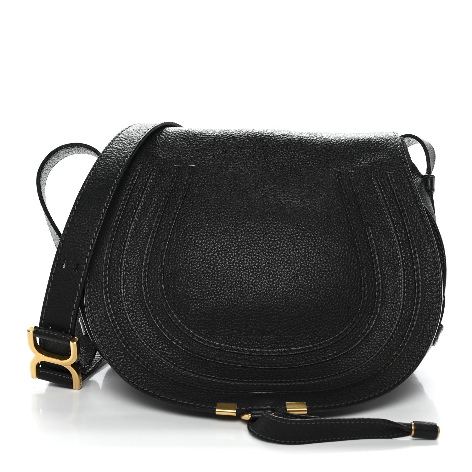 Chloe Calfskin Medium Marcie Round Crossbody Bag Black 1 of 12